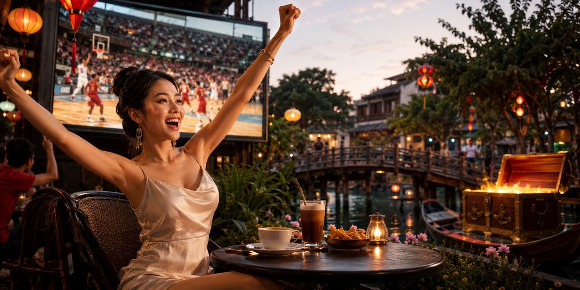 Người hâm mộ xem cá cược bóng rổ bên ly cà phê tại Hà Nội