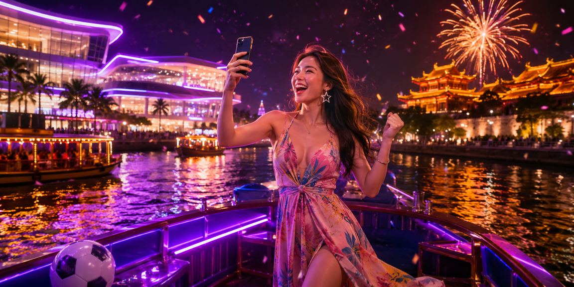 Cá cược bóng đá trực tuyến với ánh đèn neon tại Huế về đêm